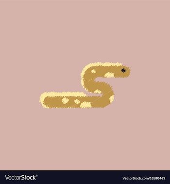Sea snake in hatching style vector image