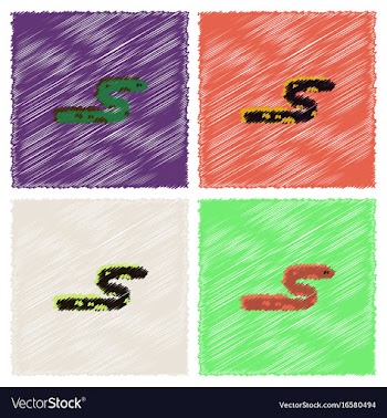 Sea snake in hatching style vector image