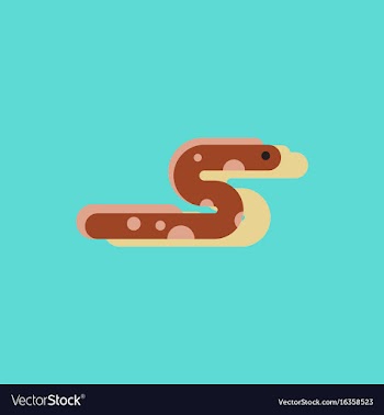 Sea snake in sticker style vector image