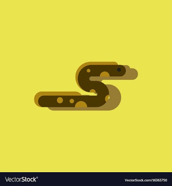 Sea snake in sticker style vector image