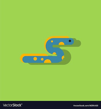 Sea snake in sticker style vector image