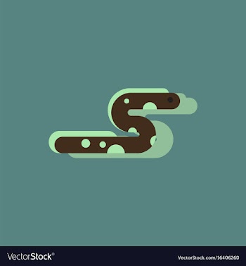 Sea snake in sticker style vector image
