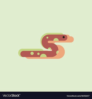 Sea snake in sticker style vector image