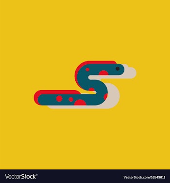 Sea snake in sticker style vector image