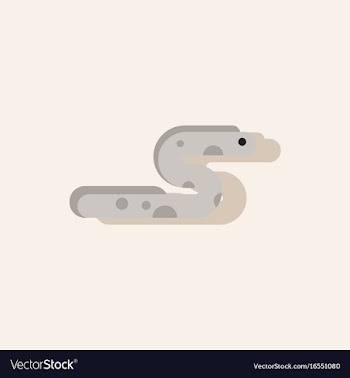 Sea snake in sticker style vector image