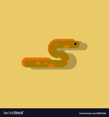 Sea snake in sticker style vector image
