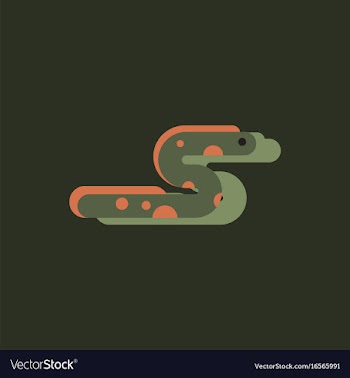 Sea snake in sticker style vector image