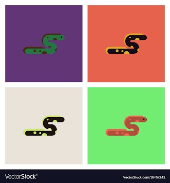 Sea snake set vector image