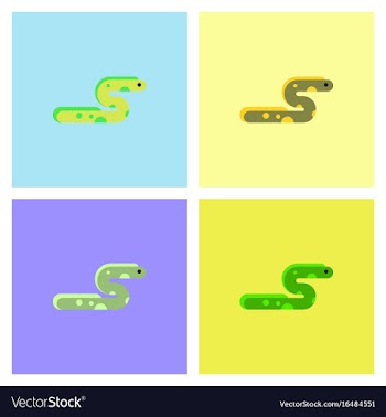 Sea snake set vector image