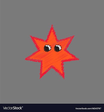 Sea star caribbean starfish in hatching style vector image