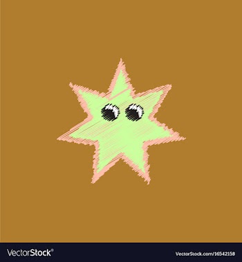 Sea star caribbean starfish in hatching style vector image