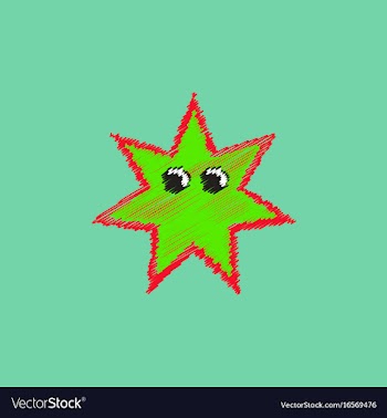 Sea star caribbean starfish in hatching style vector image