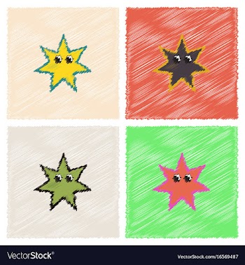 Sea star caribbean starfish in hatching style vector image