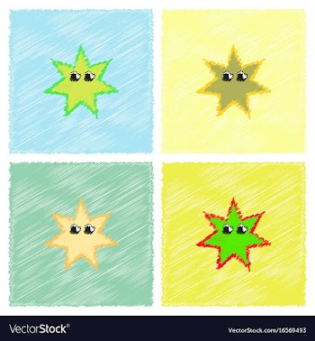 Sea star caribbean starfish in hatching style vector image