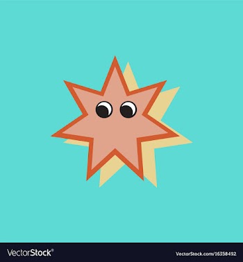 Sea star caribbean starfish in sticker style vector image