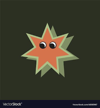 Sea star caribbean starfish in sticker style vector image