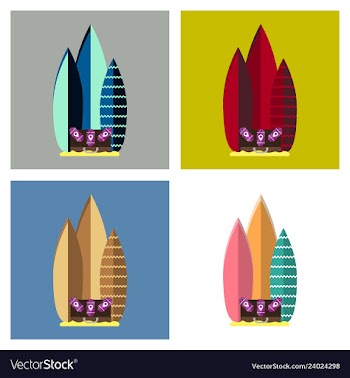 Sea surfing pattern with different type surf vector image