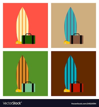 Sea surfing pattern with different type surf vector image