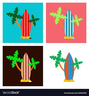 Sea surfing pattern with different type surf vector image