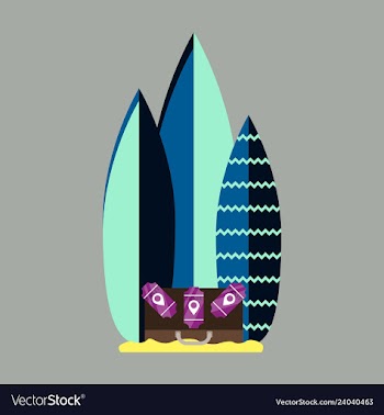 Sea surfing pattern with different type surf vector image