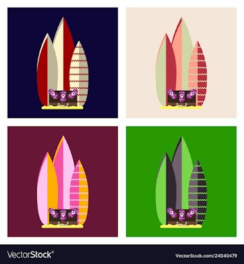 Sea surfing pattern with different type surf vector image