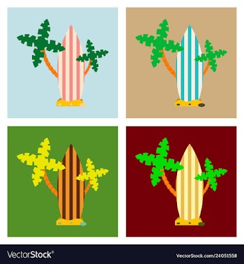 Sea surfing pattern with different type surf vector image