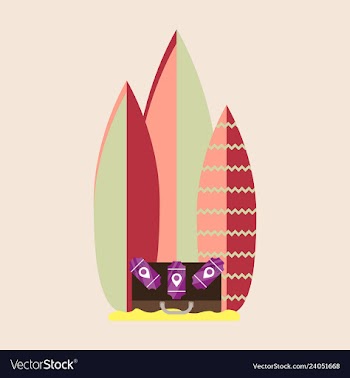 Sea surfing pattern with different type surf vector image
