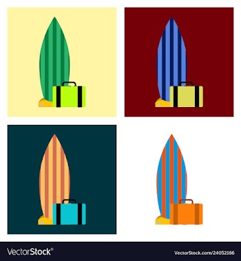 Sea surfing pattern with different type surf vector image