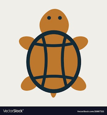 Sea turtle hand drawn turtle isolated on vector image