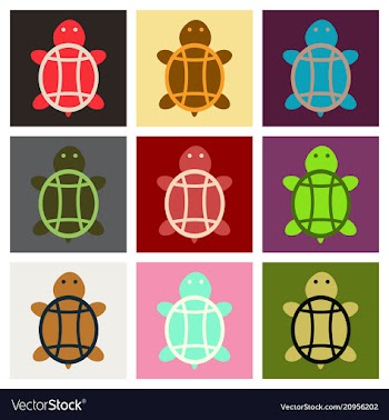 Sea turtle hand drawn turtle isolated on vector image