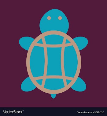 Sea turtle hand drawn turtle isolated on vector image