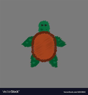 Sea turtle icon in hatching style vector image