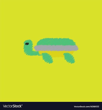 Sea turtle icon in hatching style vector image