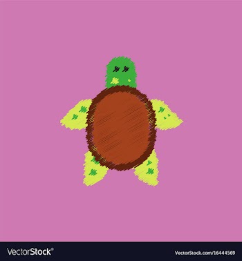 Sea turtle icon in hatching style vector image