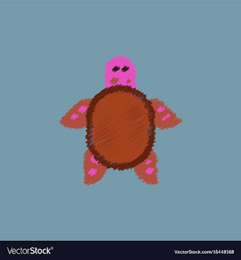 Sea turtle icon in hatching style vector image