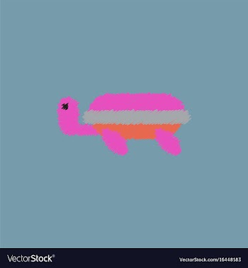 Sea turtle icon in hatching style vector image