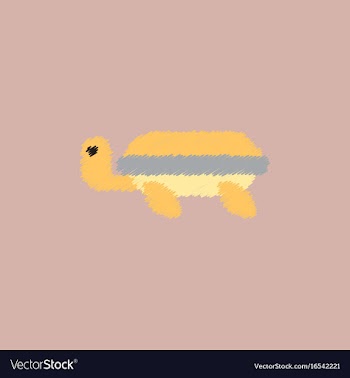 Sea turtle icon in hatching style vector image