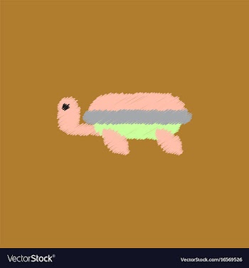 Sea turtle icon in hatching style vector image