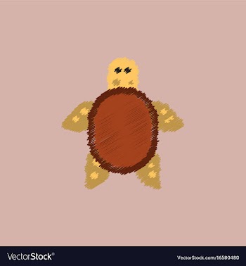 Sea turtle icon in hatching style vector image