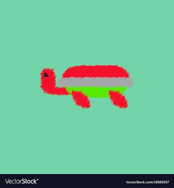 Sea turtle icon in hatching style vector image