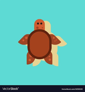 Sea turtle icon in sticker style vector image
