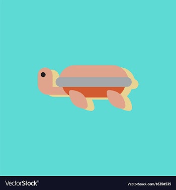 Sea turtle icon in sticker style vector image