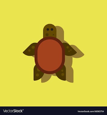 Sea turtle icon in sticker style vector image