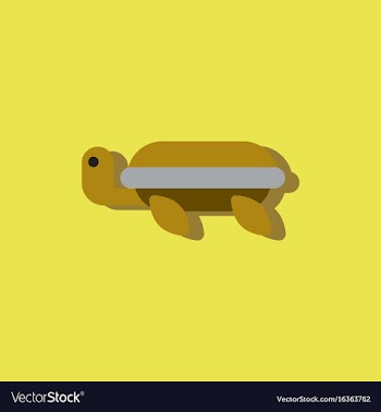 Sea turtle icon in sticker style vector image