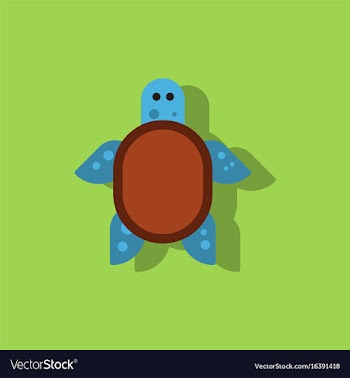 Sea turtle icon in sticker style vector image