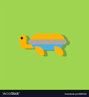 Sea turtle icon in sticker style vector image