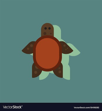 Sea turtle icon in sticker style vector image