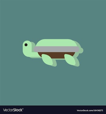Sea turtle icon in sticker style vector image