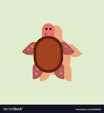 Sea turtle icon in sticker style vector image