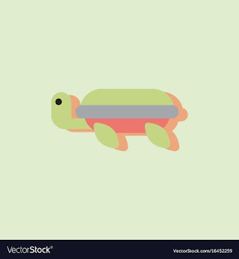 Sea turtle icon in sticker style vector image